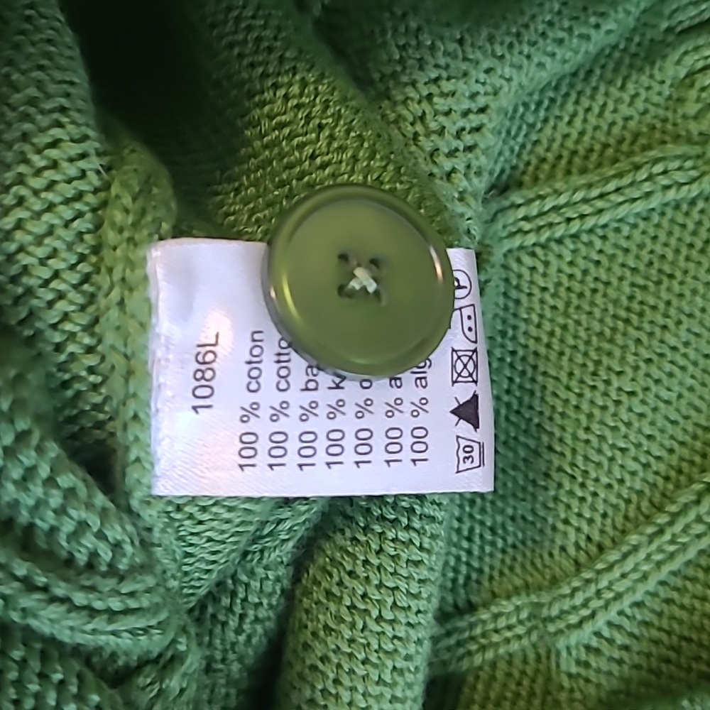 Lacoste Green Cable Knit Women's Sweater Size Xs/34 - Picture 8 of 10
